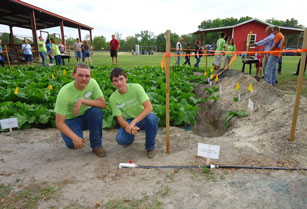 Youth working on Drip Irrigation Project